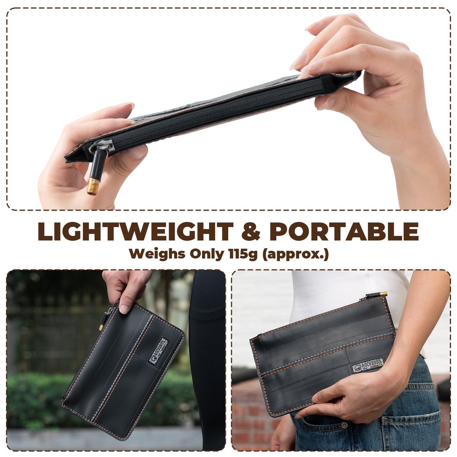 ROAD TO SKY Recycled Tire Bike Wallet - 0.7L