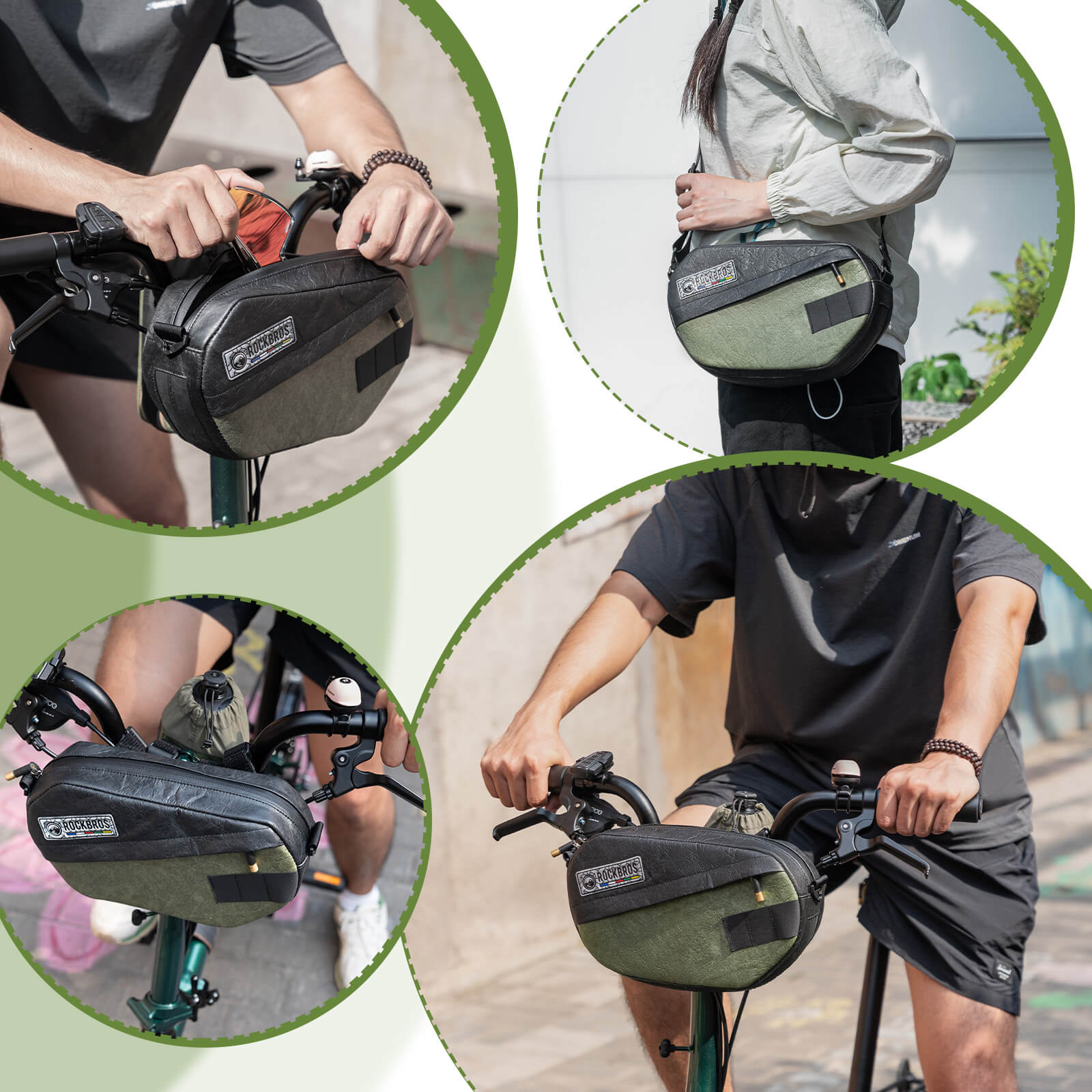 ROAD TO SKY Recycled Tire Bike Handlebar Bag - 2.5L