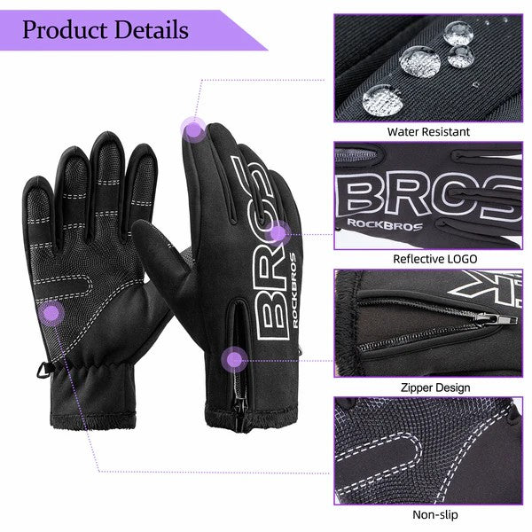 Fleece Touchscreen Cycling Gloves